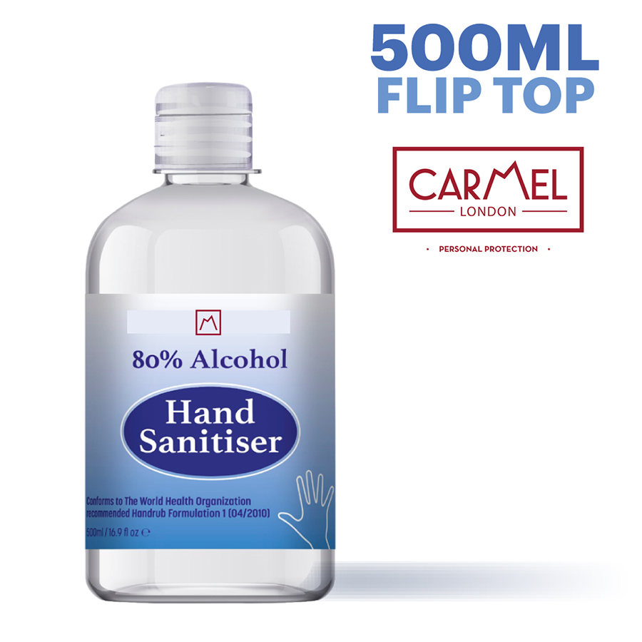 80% ALCOHOL HAND SANITISER - 500ML FLIP TOP -  at £4.55 each 1