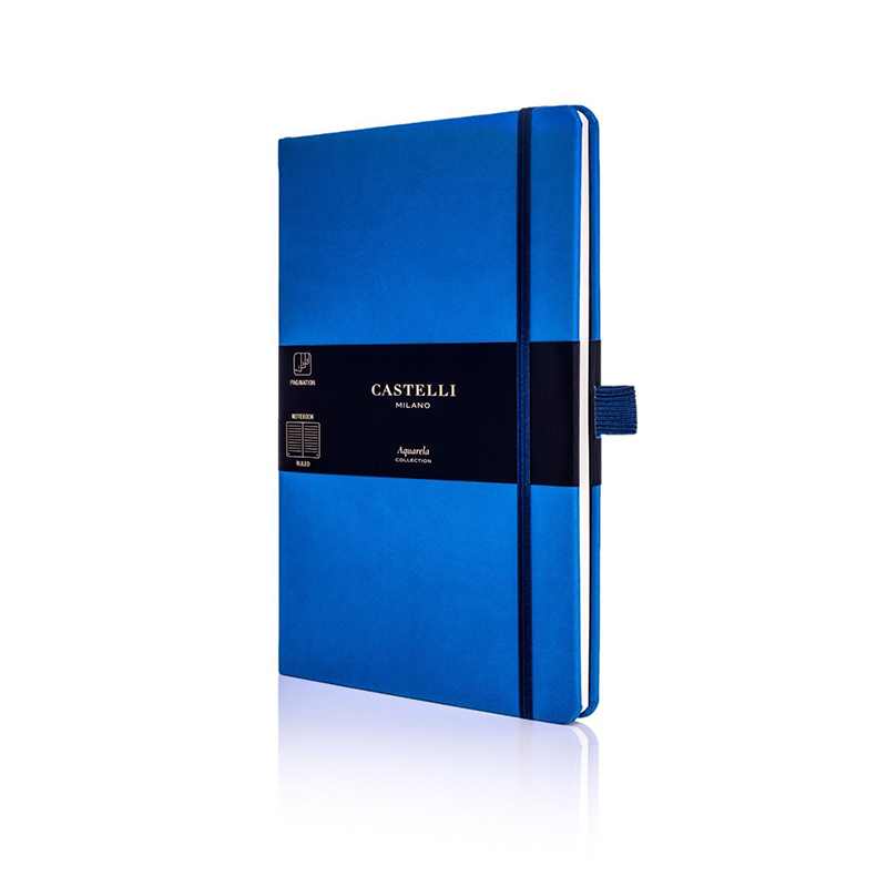 Sea Blue Castelli Aquarela Ruled Notebook