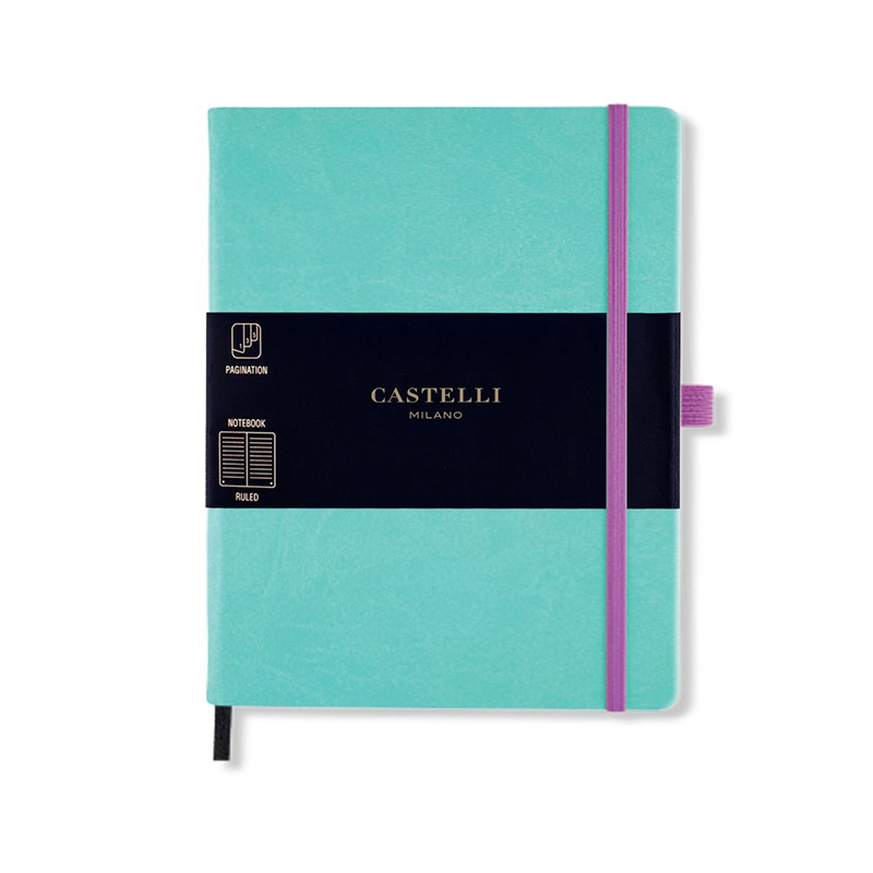 Jade Green Castelli Aquarela Large Ruled Notebook 1