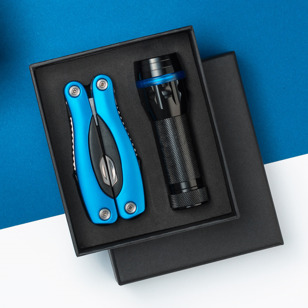 Blue Multi-tool and LED Torch