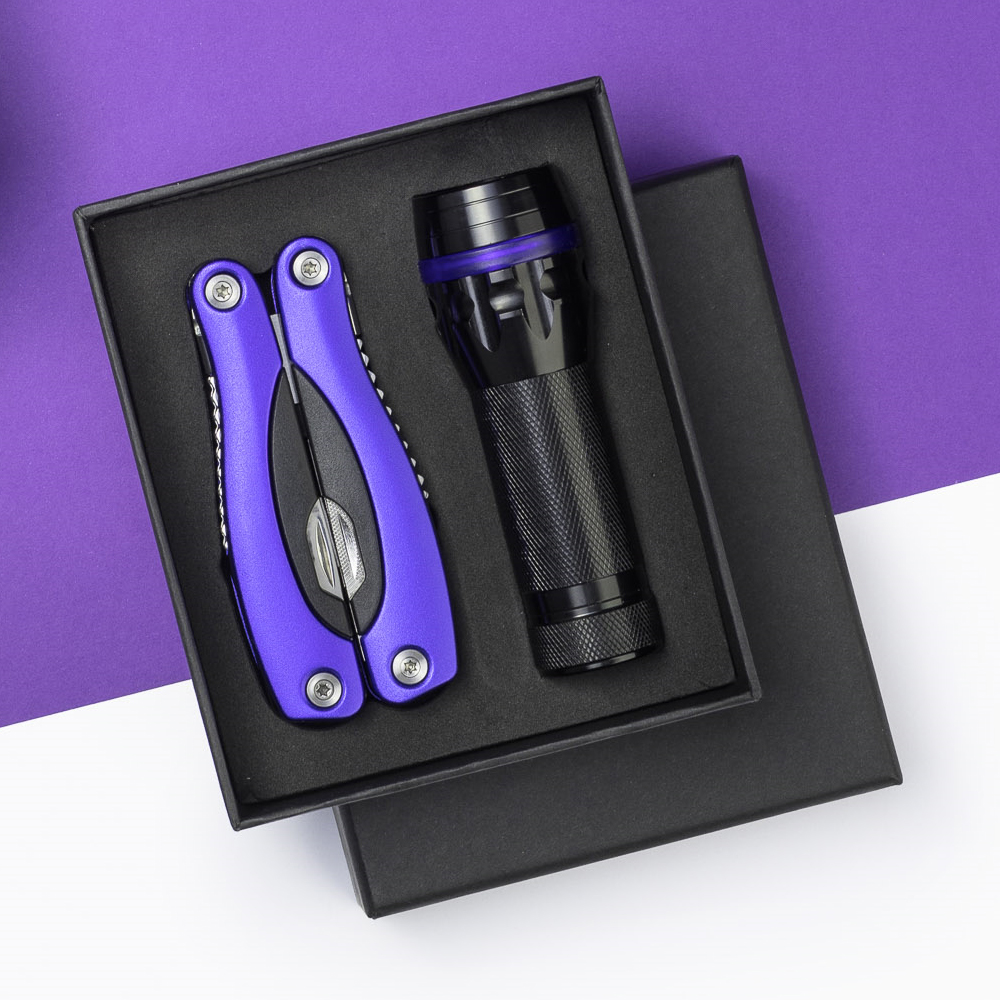 Purple Multi-tool and LED Torch