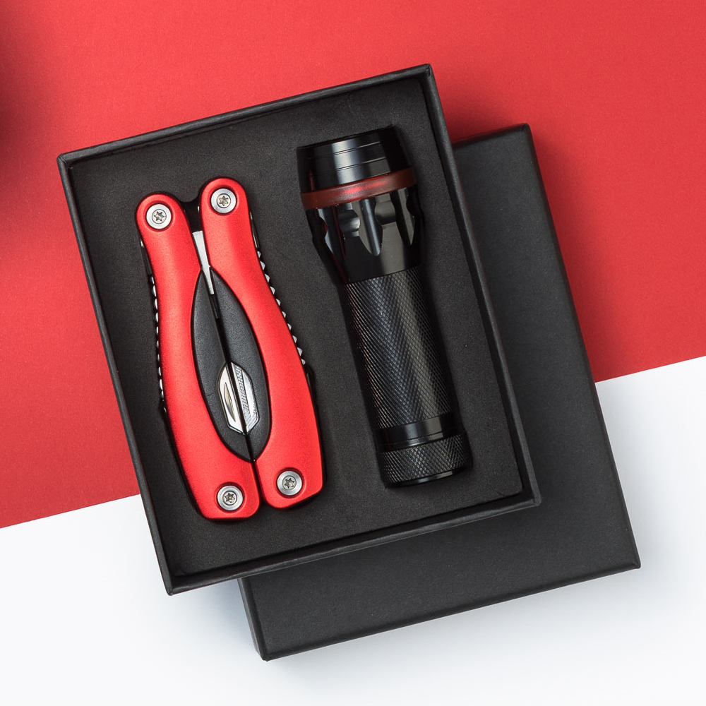 Red Multi-tool and LED Torch