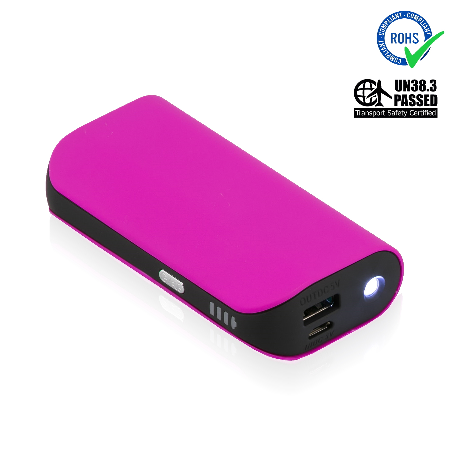 Purple Power Bank 5200 mAh + LED Torch 1