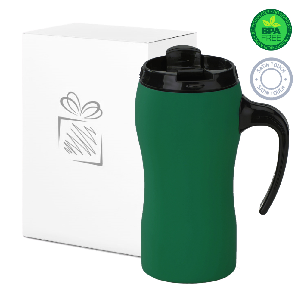 Green Thermal Mug with Handle (450ml) 1