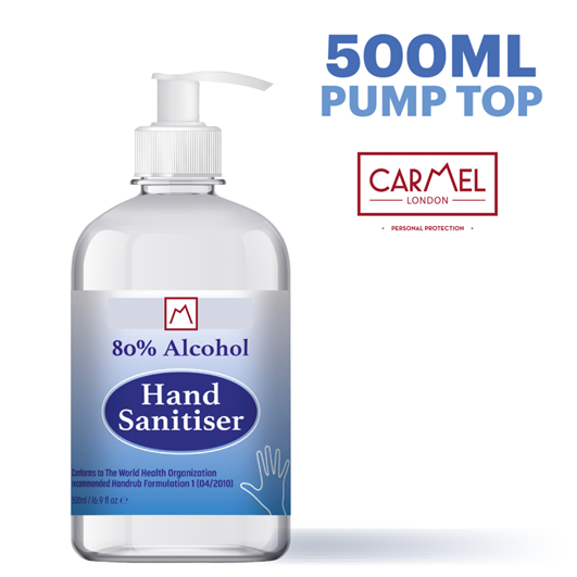 80% ALCOHOL HAND SANITISER - 500ML PUMP TOP  @ £4.95 each